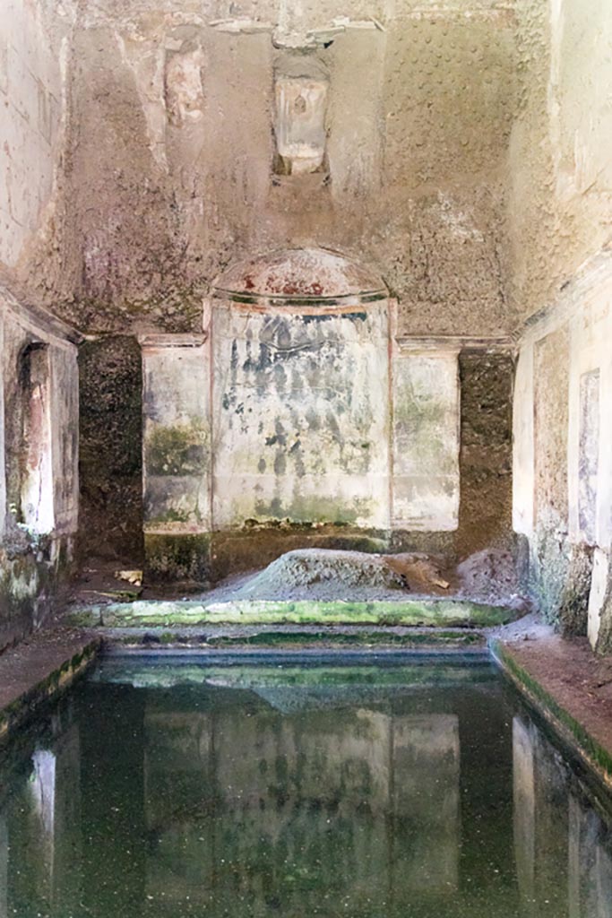 South-western baths, Herculaneum. October 2023.
Room 1, detail of north end of pool. Photo courtesy of Johannes Eber.